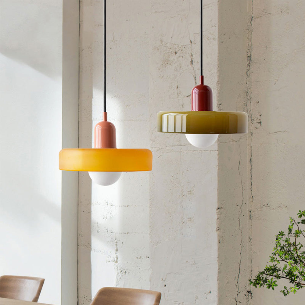 Bauhaus Style Colored Glass Pendant Light for Kitchen Island and Modern Spaces 1