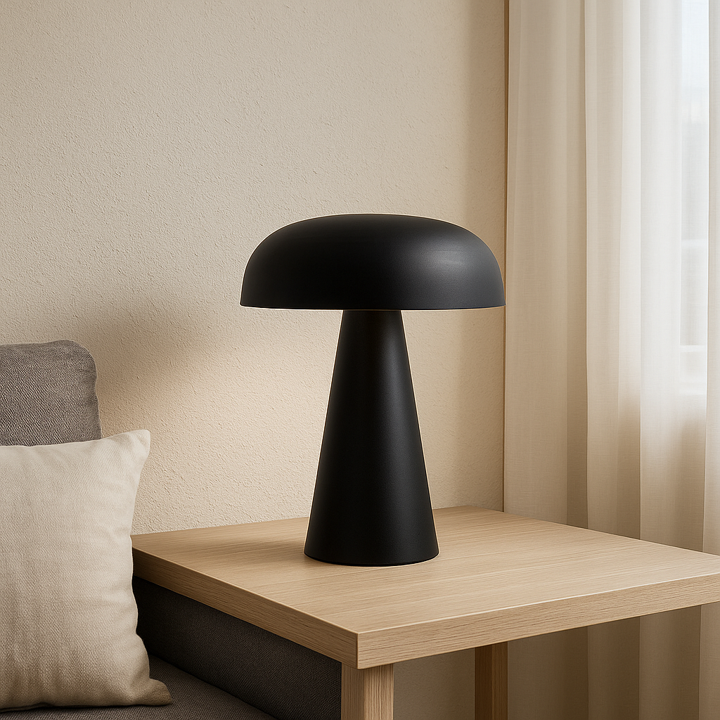 Contemporary LED Table Lamp | Minimalist Design with Brushed Metal Finish, Battery Operated for Easy Placement 0