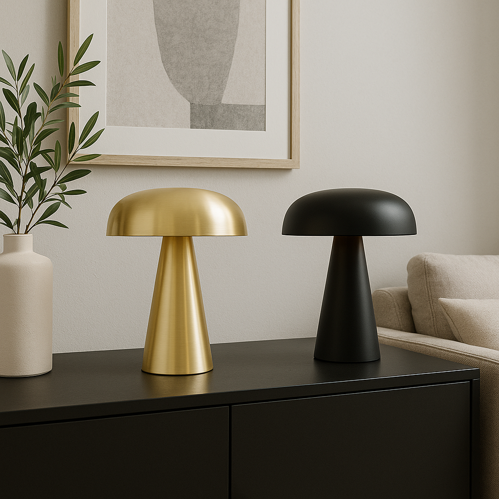 Contemporary LED Table Lamp | Minimalist Design with Brushed Metal Finish, Battery Operated for Easy Placement 4