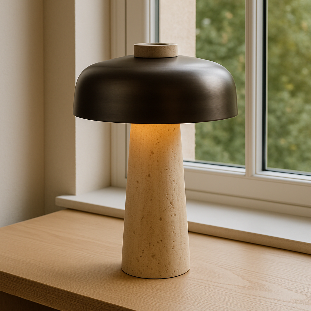 Contemporary Travertine Table Lamp for Modern Spaces 0
