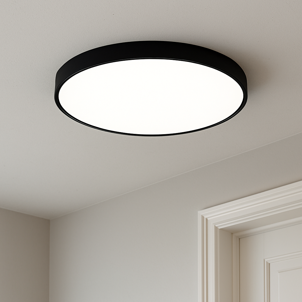 Sleek Ultra Thin Flush Mount Ceiling Light Fixture with Dimmable LED and Selectable Color Temperature 0
