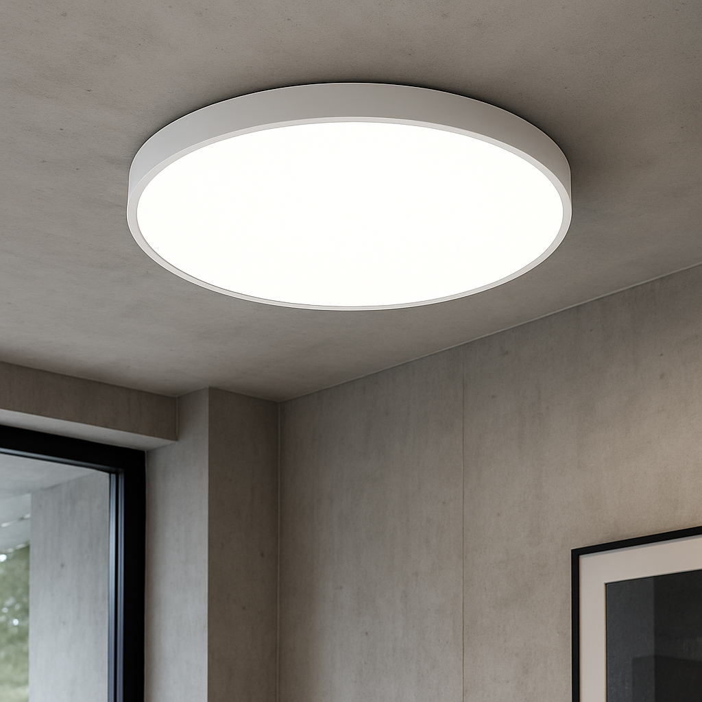 Sleek Ultra Thin Flush Mount Ceiling Light Fixture with Dimmable LED and Selectable Color Temperature 1