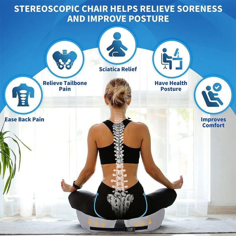 Adjustable Memory Foam Sit Bone Relief Seat Cushion For Daily Office Home Use And Travel 2