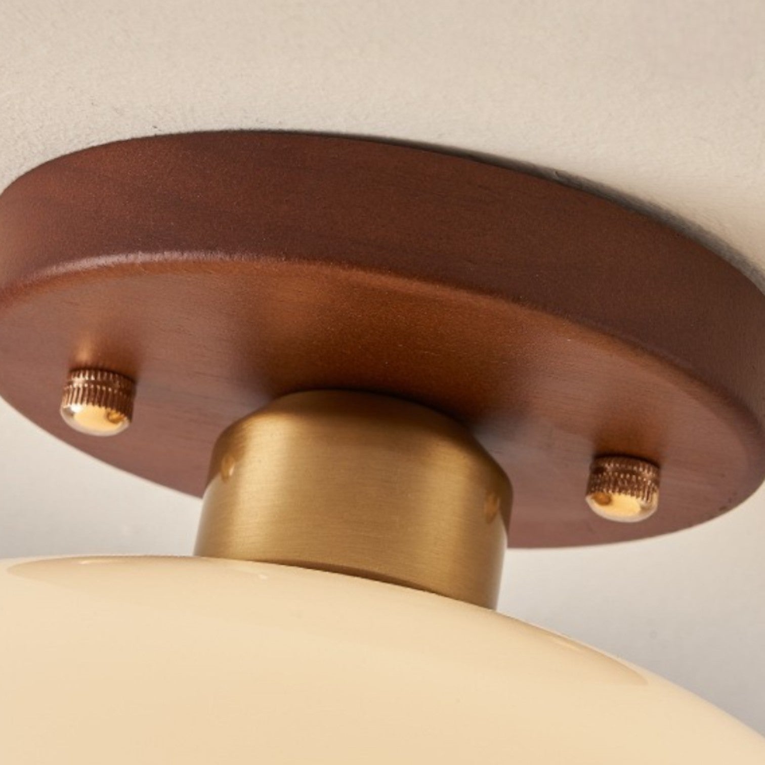Bauhaus-Inspired Flush Mount Ceiling Light Fixture with Cream Glass Shade 4