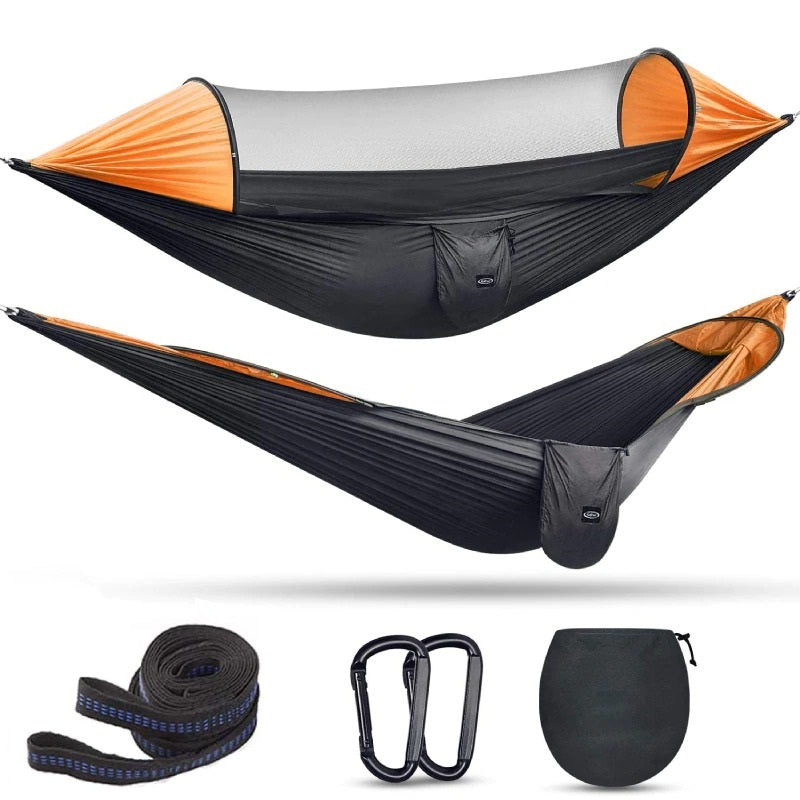 Camping Hammock With Mosquito Net For Easy Setup And Outdoor Relaxation In Any Weather 0