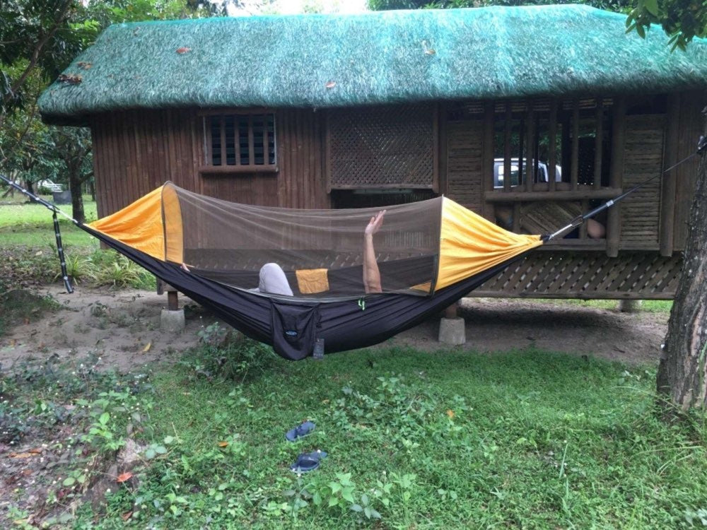 Camping Hammock With Mosquito Net For Easy Setup And Outdoor Relaxation In Any Weather 1