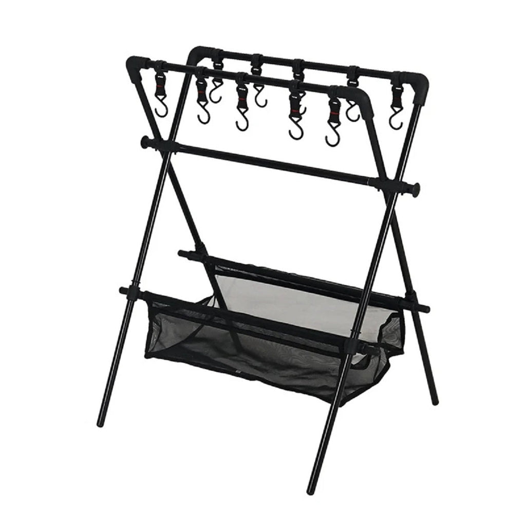 Camping Multifunction Foldable Storage Hanging Rack With Hooks Camping Multifunction Foldable Storage Hanging Rack 0