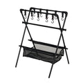 Camping Multifunction Foldable Storage Hanging Rack With Hooks Camping Multifunction Foldable Storage Hanging Rack 0