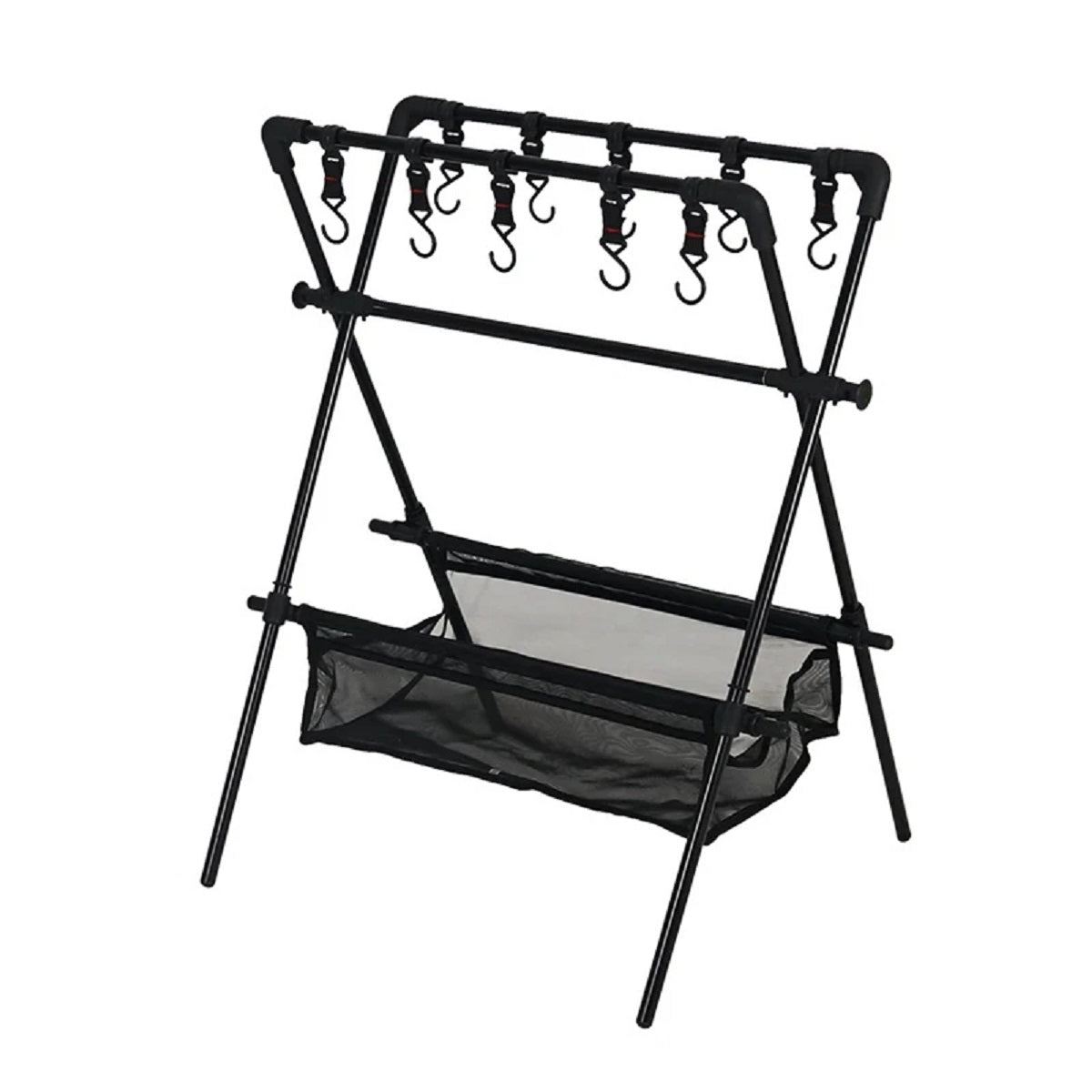 Camping Multifunction Foldable Storage Hanging Rack With Hooks Camping Multifunction Foldable Storage Hanging Rack 0