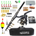 Carbon Telescopic Spinning Fishing Rod And Reel Complete Kit By Northgate Shadow Outfit Pro 0