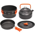 Compact Nonstick Camping Cookware Kit With Nesting And Folding Design In Lightweight Hard Anodized Aluminum 0