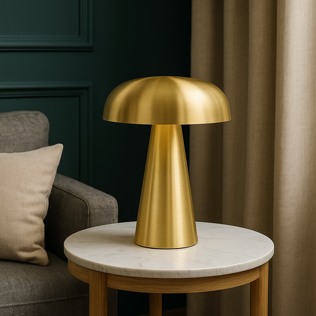 Contemporary LED Table Lamp | Minimalist Design with Brushed Metal Finish, Battery Operated for Easy Placement 5