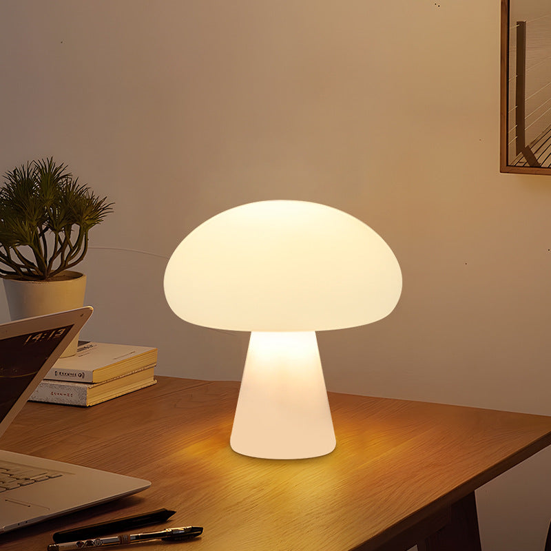 Contemporary Mushroom Table Lamp for Bedroom, Desk, or Outdoor Use - Warm White LED Lighting 0