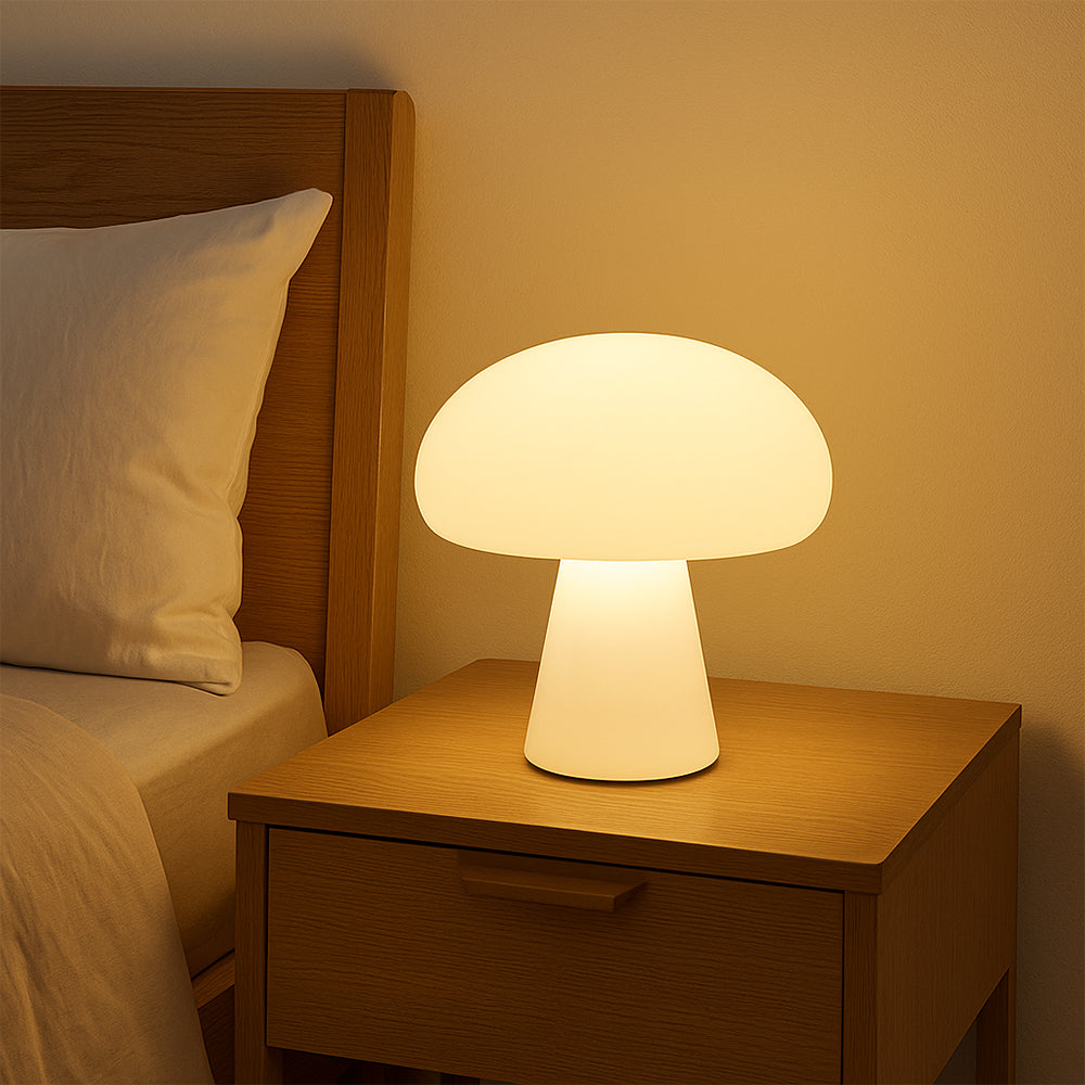 Contemporary Mushroom Table Lamp for Bedroom, Desk, or Outdoor Use - Warm White LED Lighting 1
