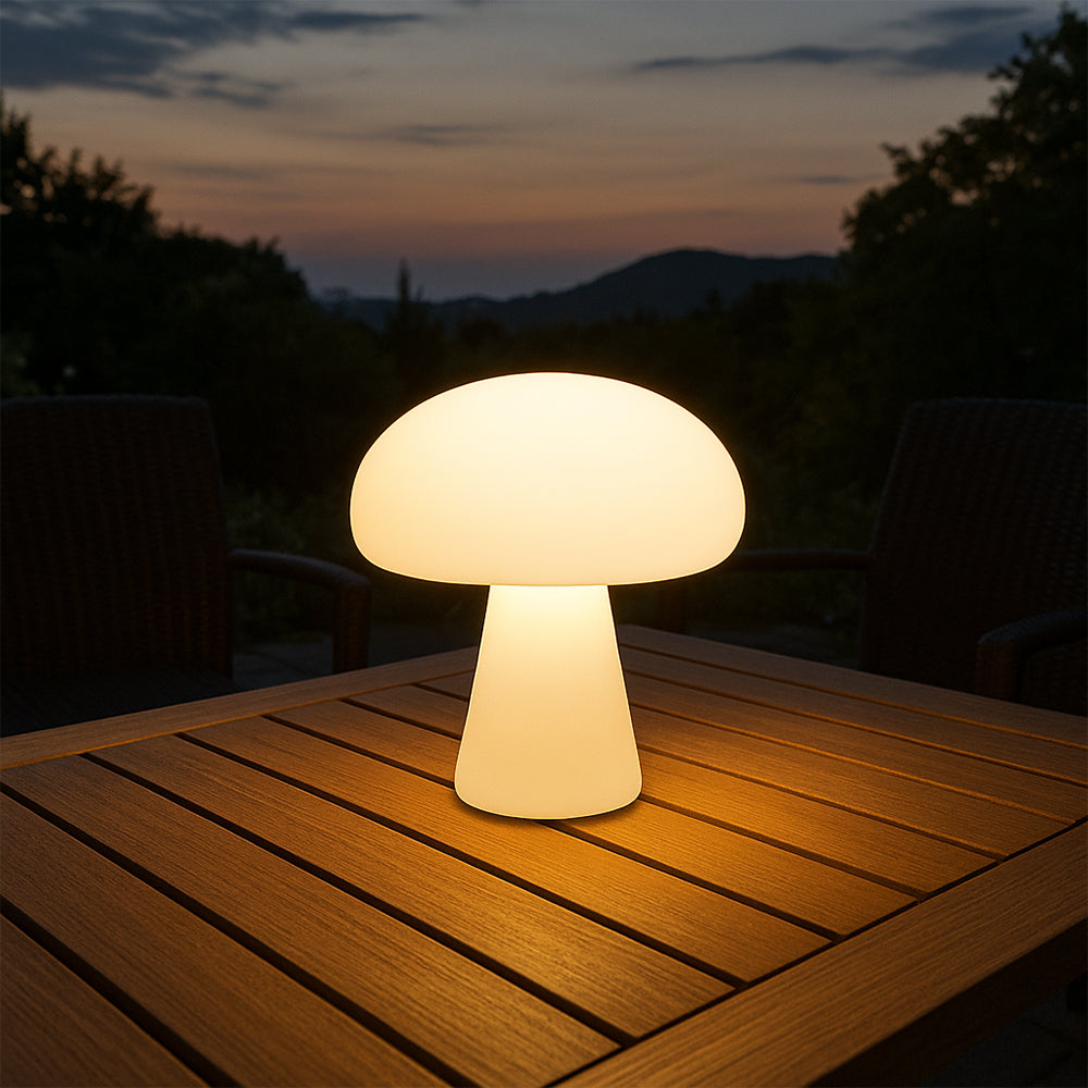 Contemporary Mushroom Table Lamp for Bedroom, Desk, or Outdoor Use - Warm White LED Lighting 2