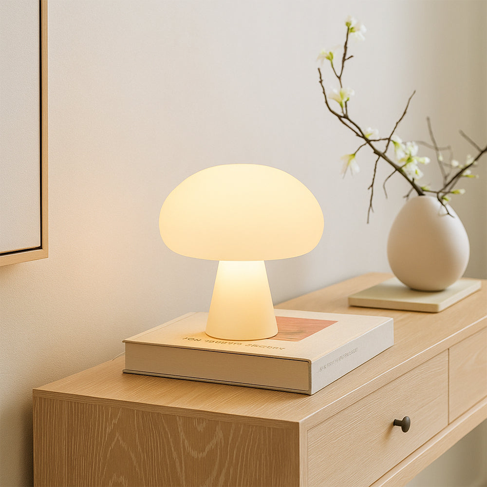 Contemporary Mushroom Table Lamp for Bedroom, Desk, or Outdoor Use - Warm White LED Lighting 4