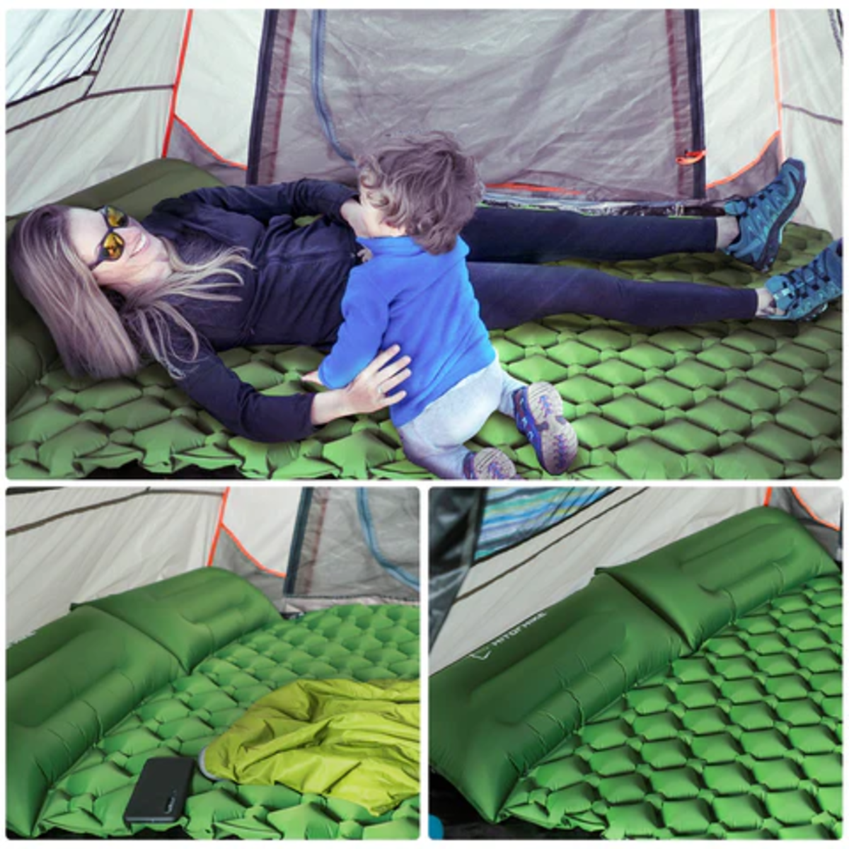 Double Sleeping Pad Mattress For Camping With Pillow Included For Outdoor Comfort And Restful Nights 1