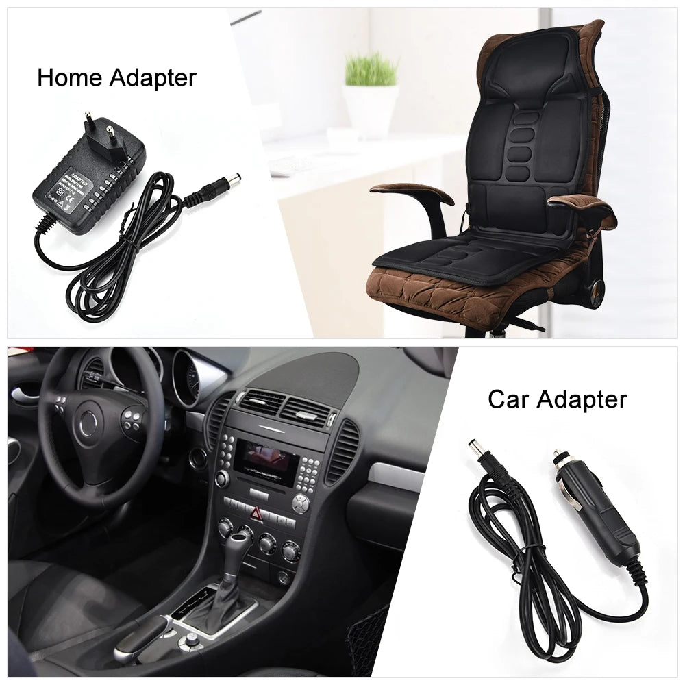 Electric Heating Massage Chair Pad With Vibrating Cervical Neck Back Cushion For Car And Home Use 3