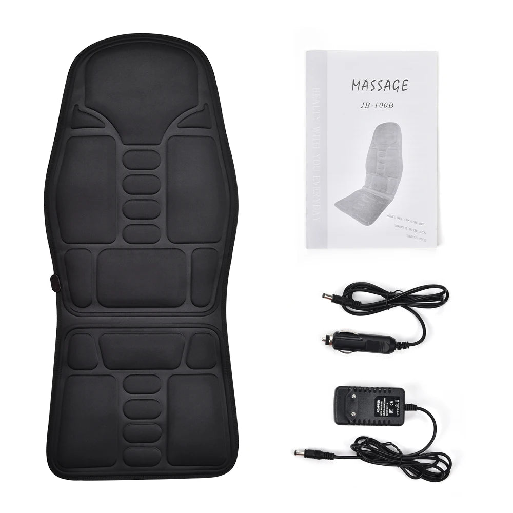 Electric Heating Massage Chair Pad With Vibrating Cervical Neck Back Cushion For Car And Home Use 5