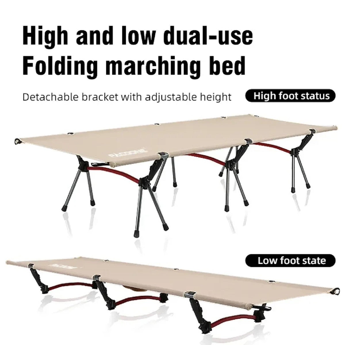 Foldable Camping Cot, Portable Outdoor Bed for Travel and RV Use, Ideal for Camping Trips and Road Adventures 3