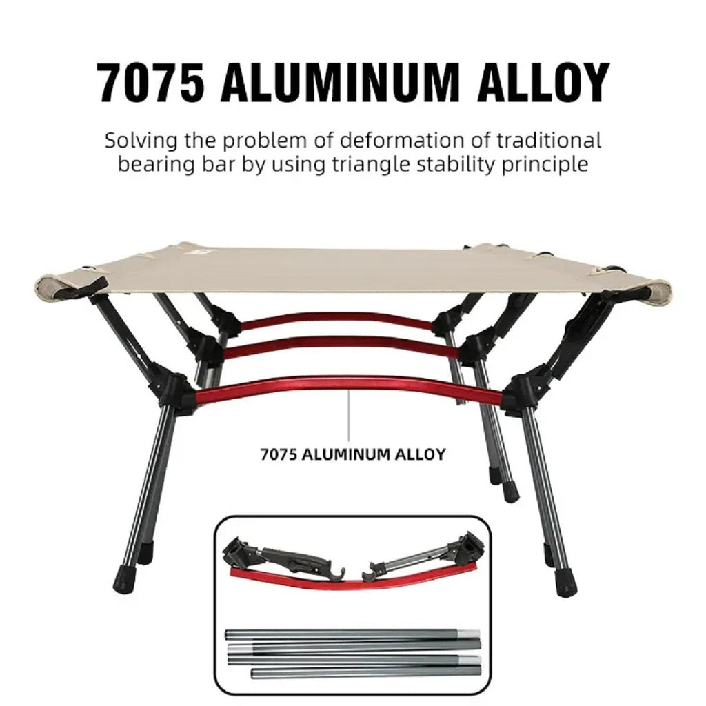 Foldable Camping Cot, Portable Outdoor Bed for Travel and RV Use, Ideal for Camping Trips and Road Adventures 4