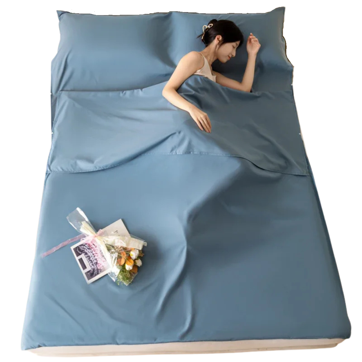 Lightweight Cotton Sleeping Bag Liner Travel Sheet For Camping And Hotel Stays 4