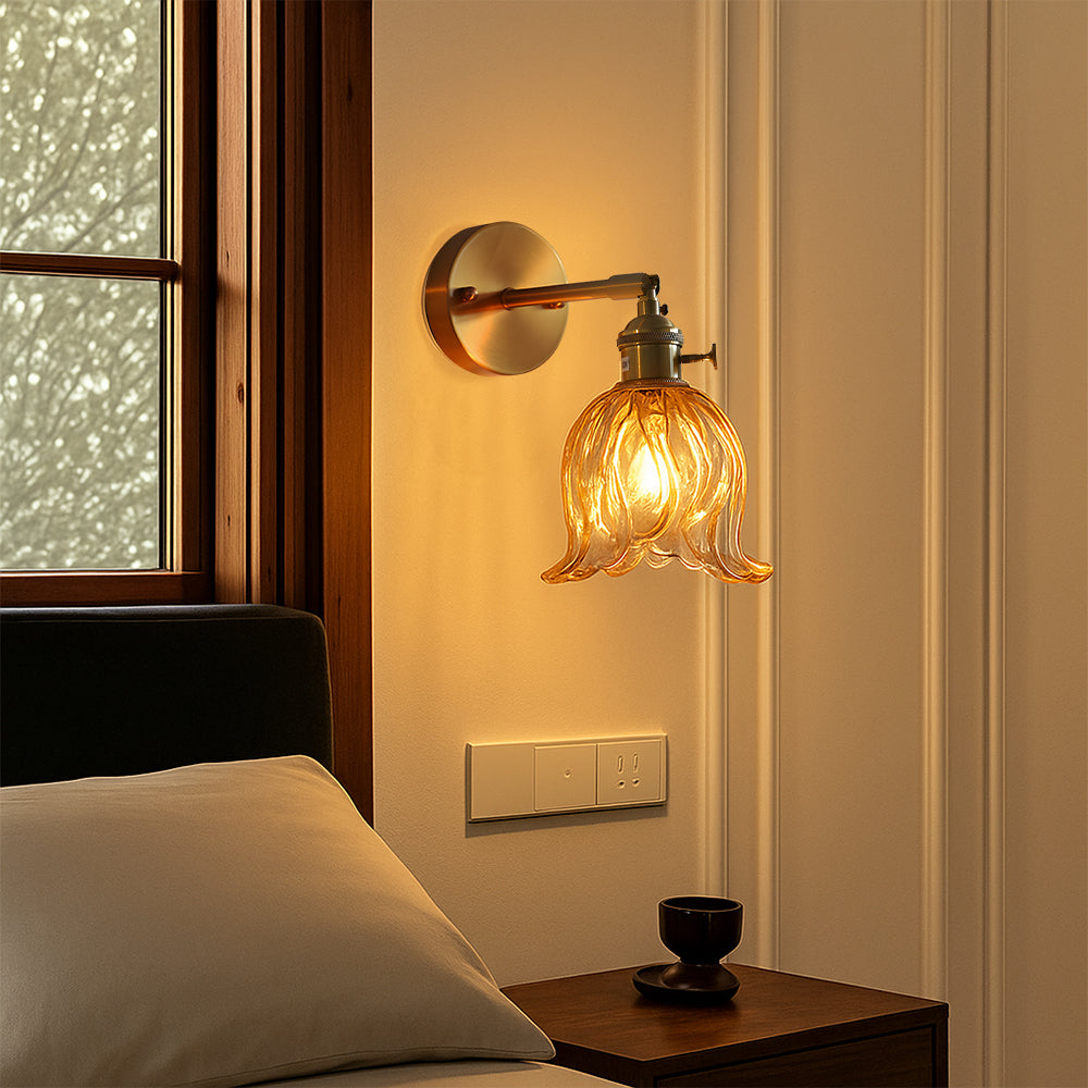 Sculptural Flower Glass Wall Sconce for Contemporary Interiors 0