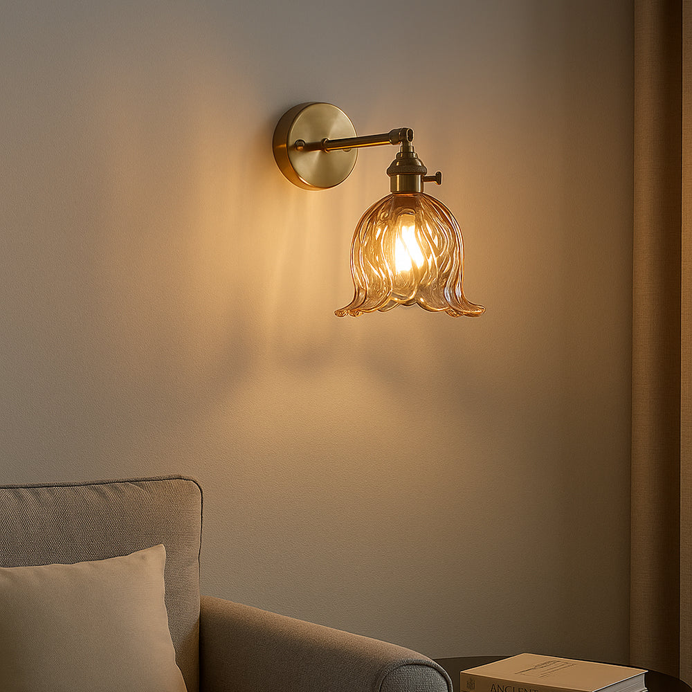 Sculptural Flower Glass Wall Sconce for Contemporary Interiors 2