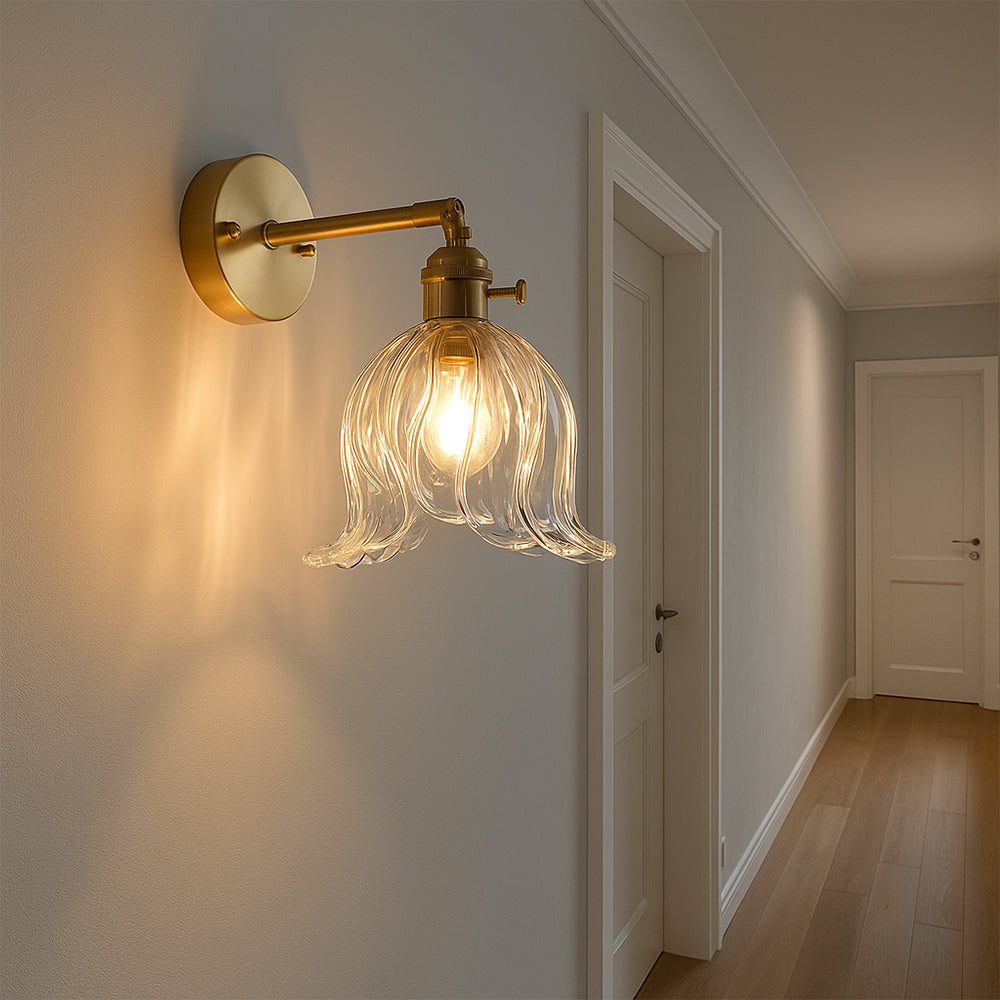 Sculptural Flower Glass Wall Sconce for Contemporary Interiors 4