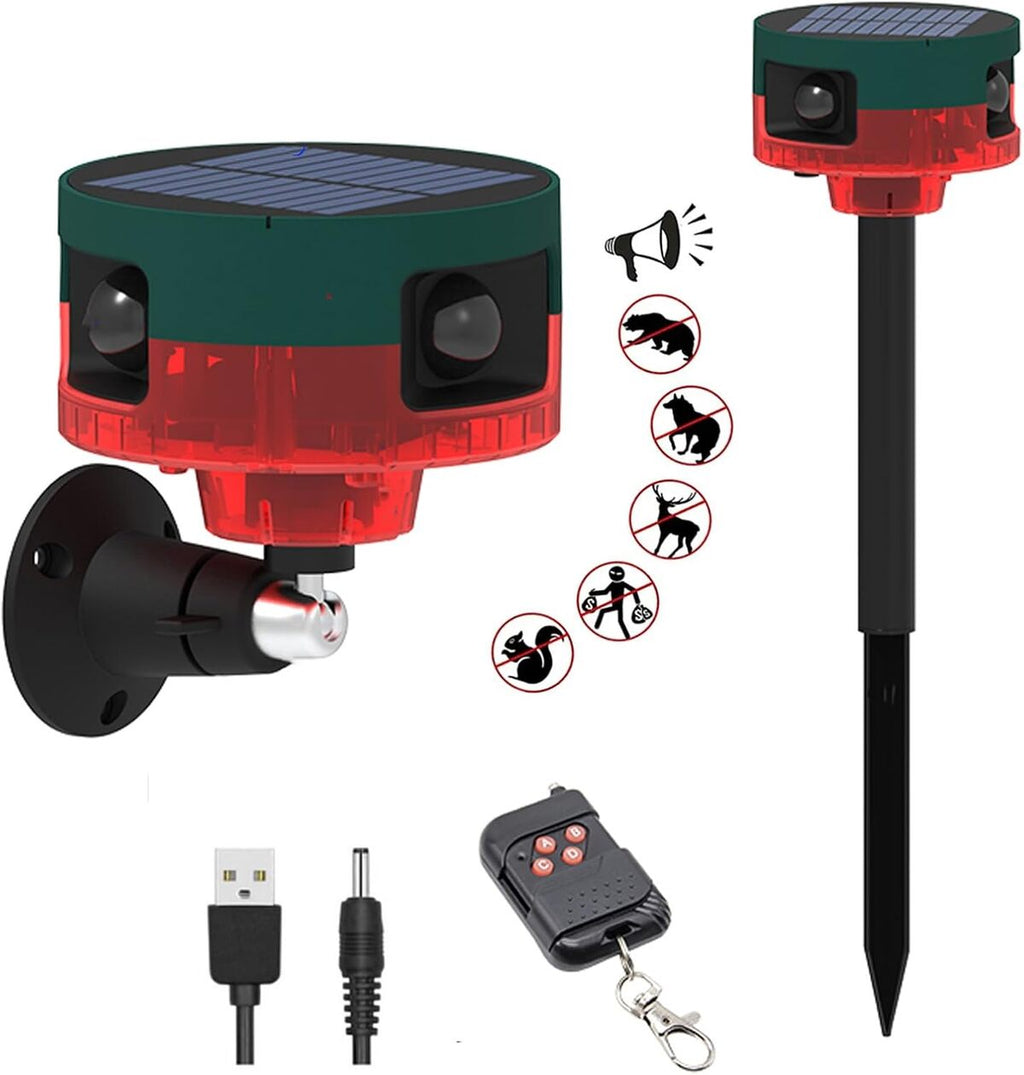 Solar Powered Motion Alarm For Outdoor Use Waterproof Animal Deterrent With Loud Siren 0