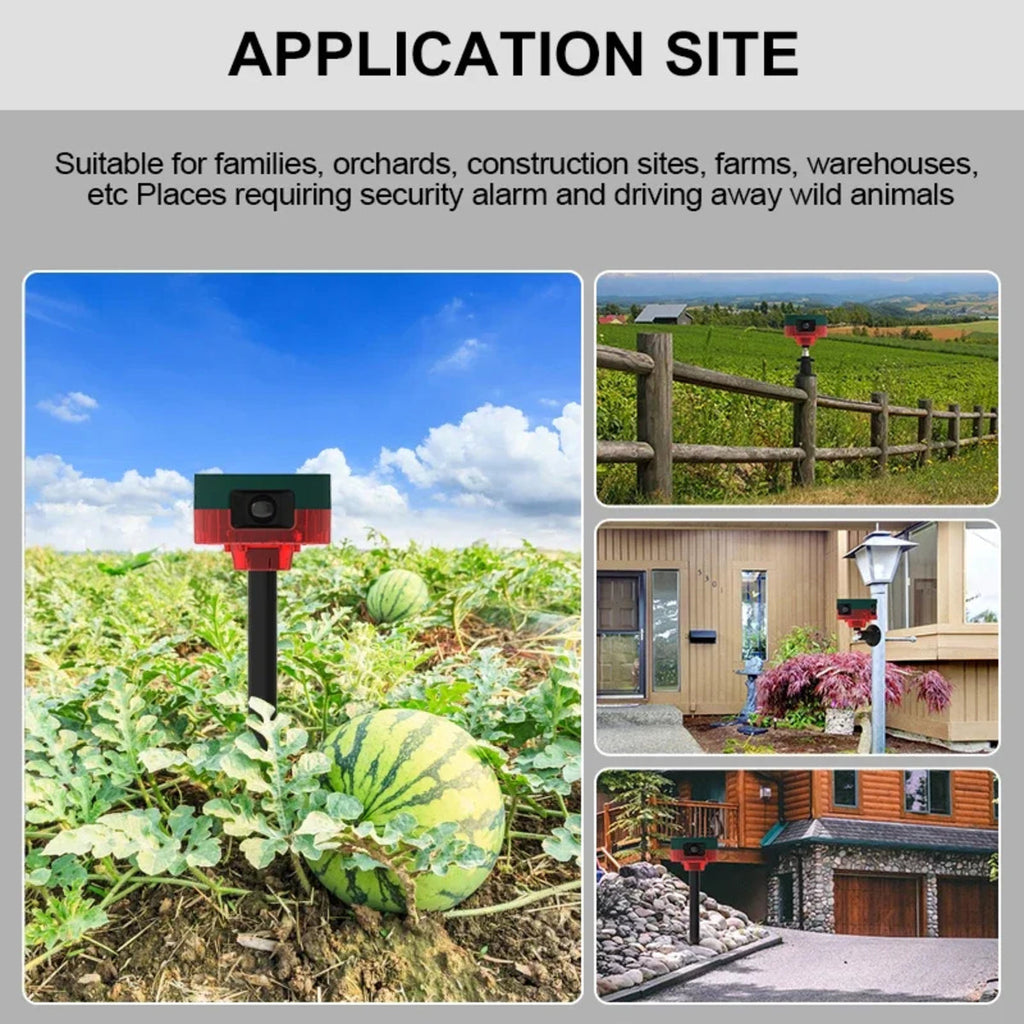Solar Powered Motion Alarm For Outdoor Use Waterproof Animal Deterrent With Loud Siren 2
