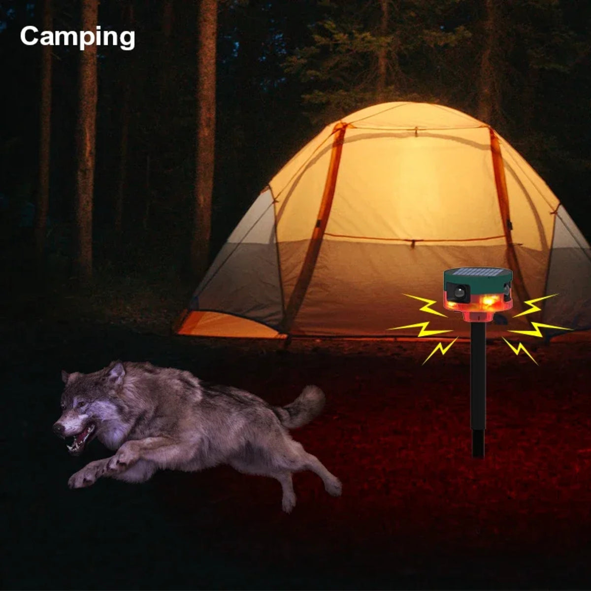 Solar Powered Motion Alarm For Outdoor Use Waterproof Animal Deterrent With Loud Siren 7