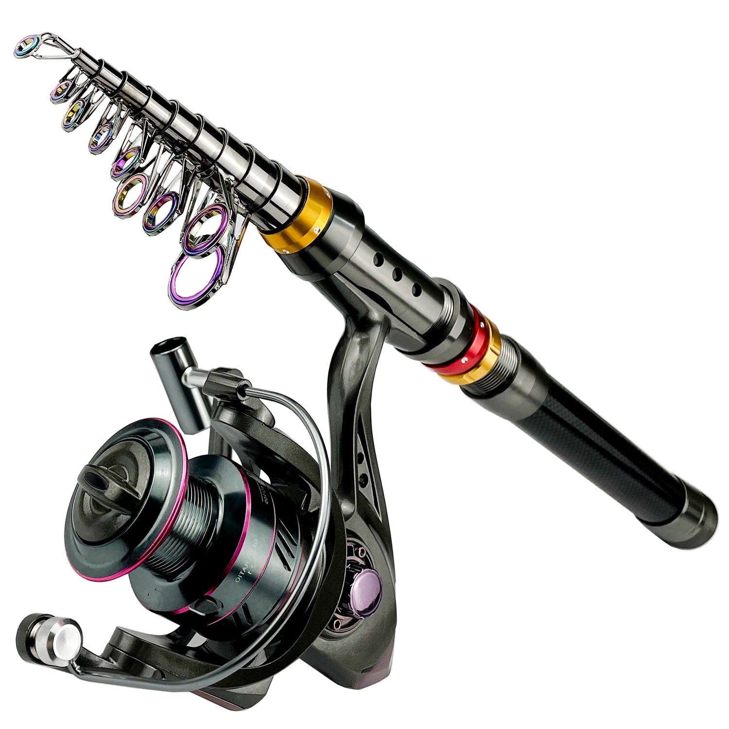 Telescopic Carbon Fiber Fishing Rod And Reel Combo, Super Hard Spinning Kit For Serious Angling 1