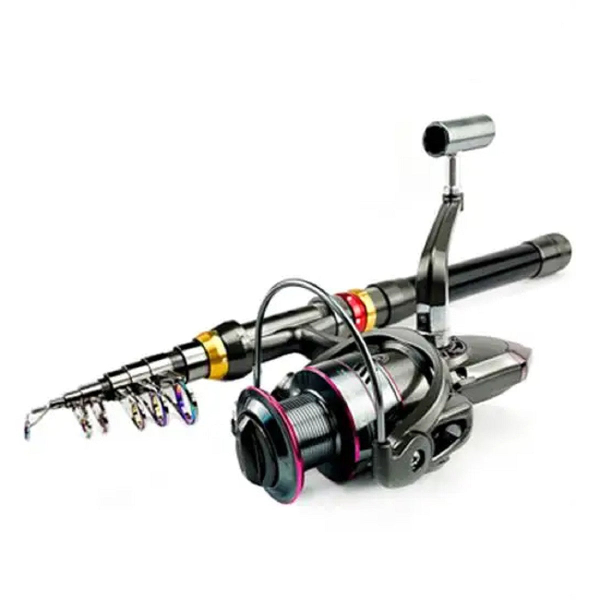 Telescopic Carbon Fiber Fishing Rod And Reel Combo, Super Hard Spinning Kit For Serious Angling 6