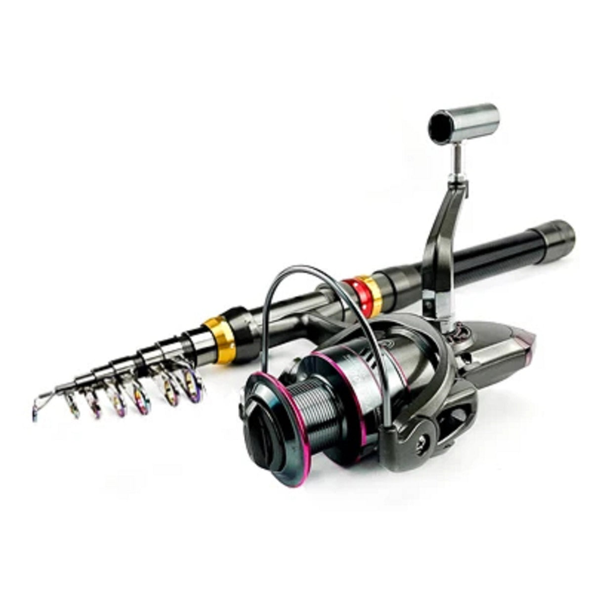 Telescopic Carbon Fiber Fishing Rod And Reel Combo, Super Hard Spinning Kit For Serious Angling 8