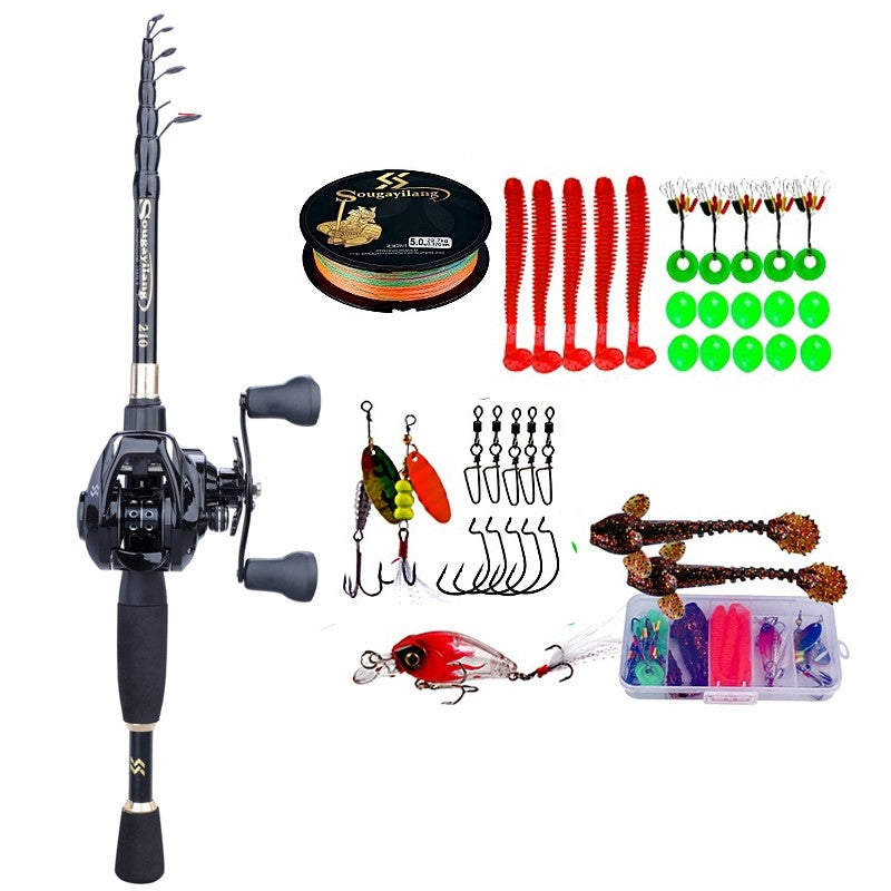 Telescopic Casting Fishing Pack Ultralight Rod Complete Kit Portable For Travel And Outdoor Use 1
