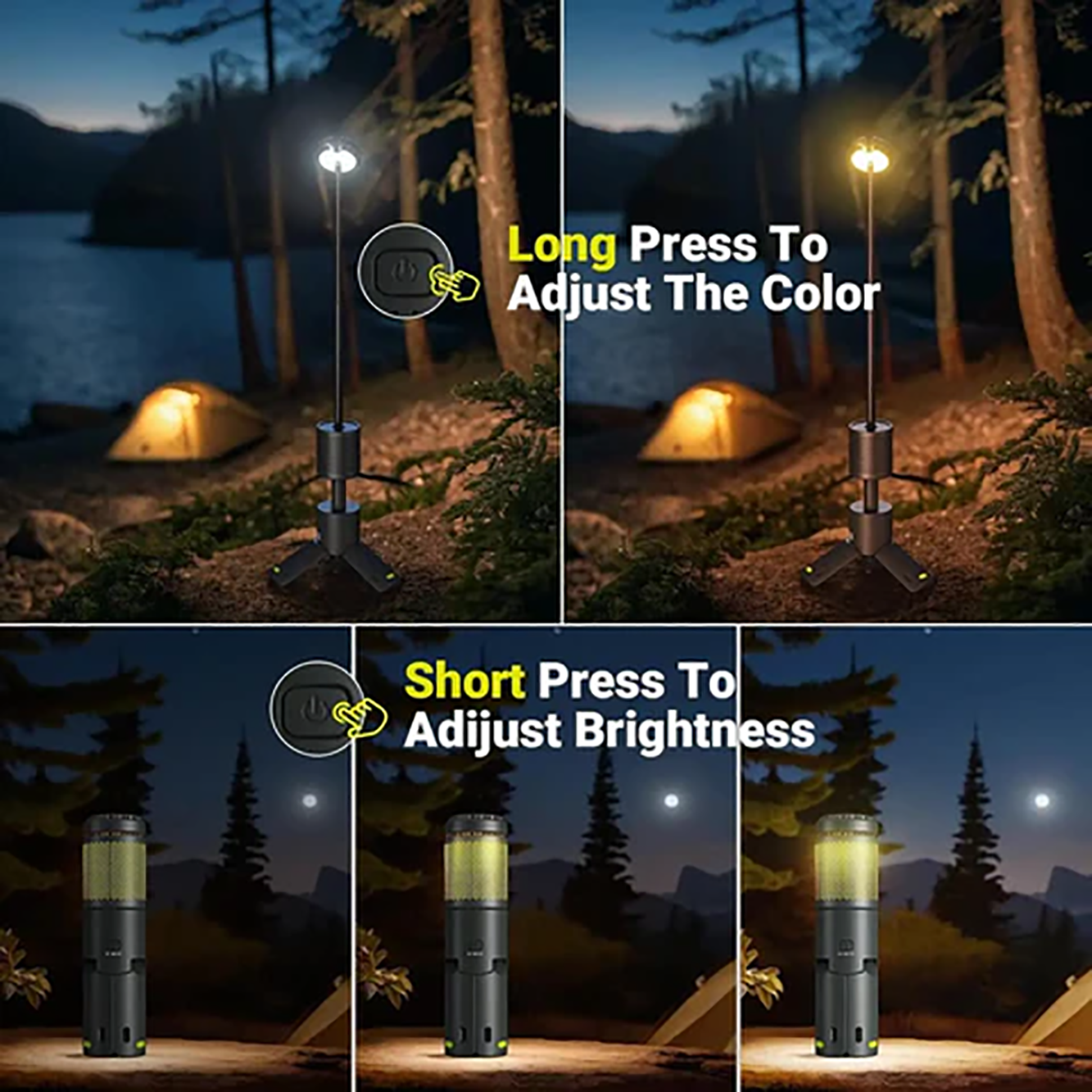 Telescopic Design Camping Light For Outdoor Use, Versatile Illumination For Camps And Activities 7
