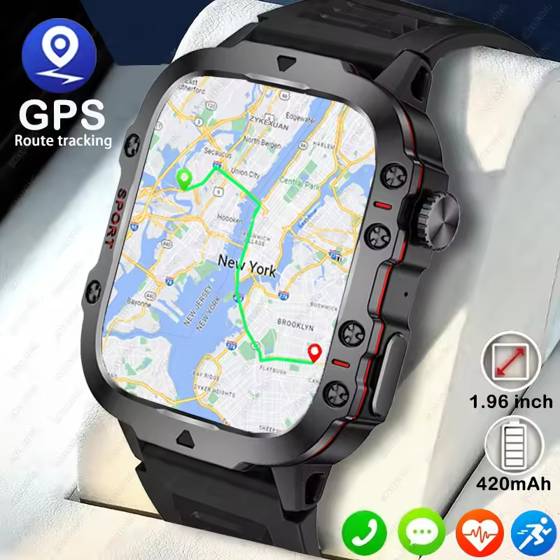 TerraGuard Pro Rugged Outdoor GPS Smartwatch With Bluetooth Calling And Waterproof Build 2