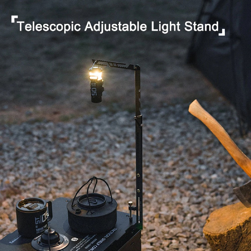 TrailNova Portable Camping Adjustable Stainless Steel Light Stand For Outdoor Lighting And Trips 3