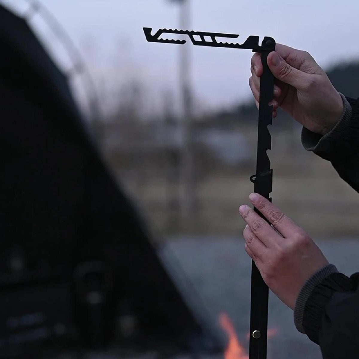 TrailNova Portable Camping Adjustable Stainless Steel Light Stand For Outdoor Lighting And Trips 5