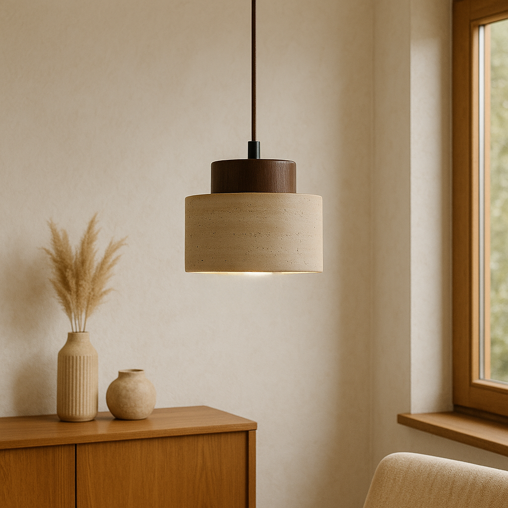 Travertine Stone Pendant Light for Kitchen Island and Modern Interiors 1