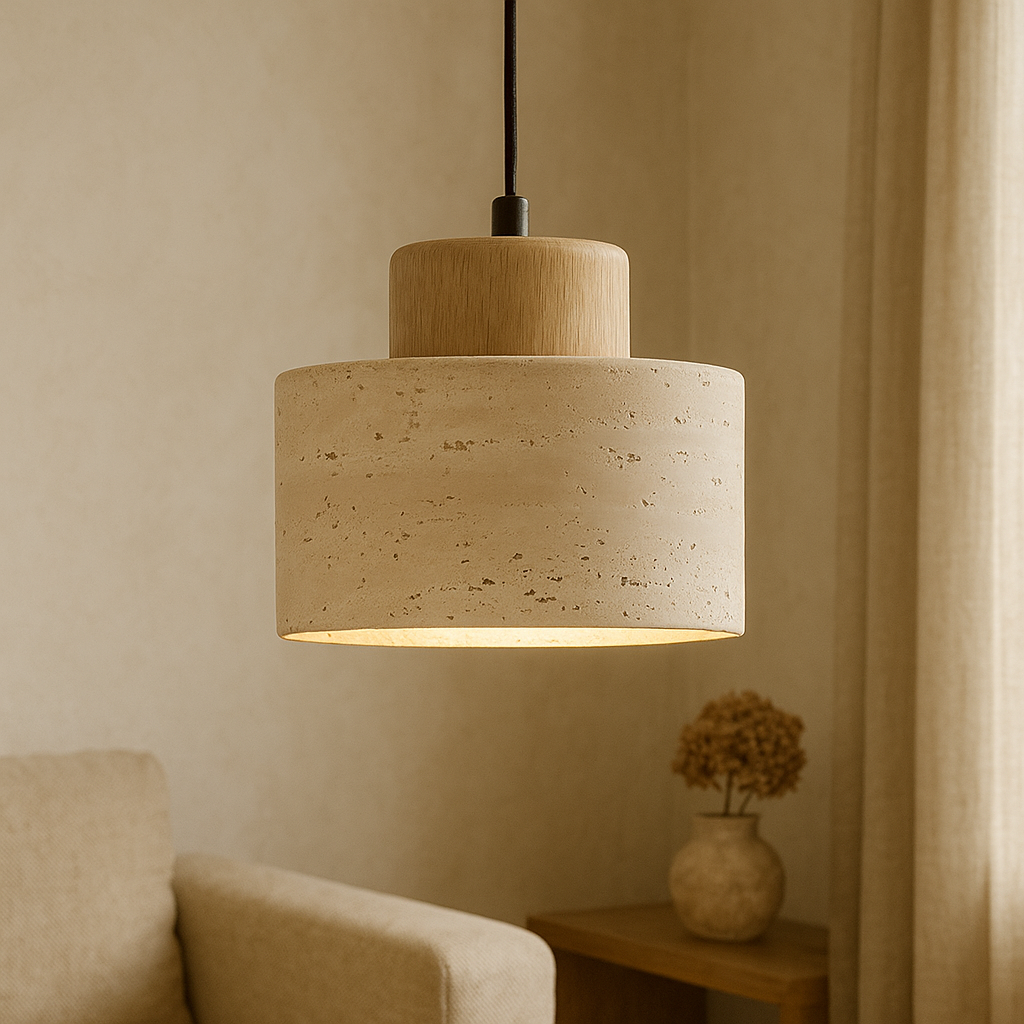 Travertine Stone Pendant Light for Kitchen Island and Modern Interiors 3