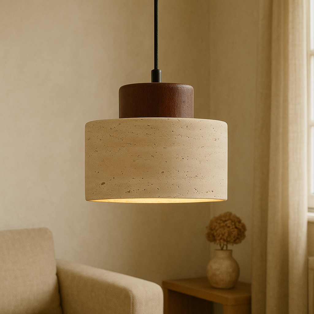 Travertine Stone Pendant Light for Kitchen Island and Modern Interiors 4
