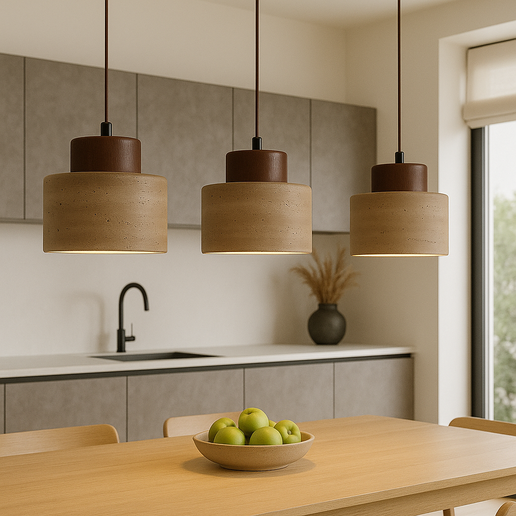 Travertine Stone Pendant Light for Kitchen Island and Modern Interiors 5