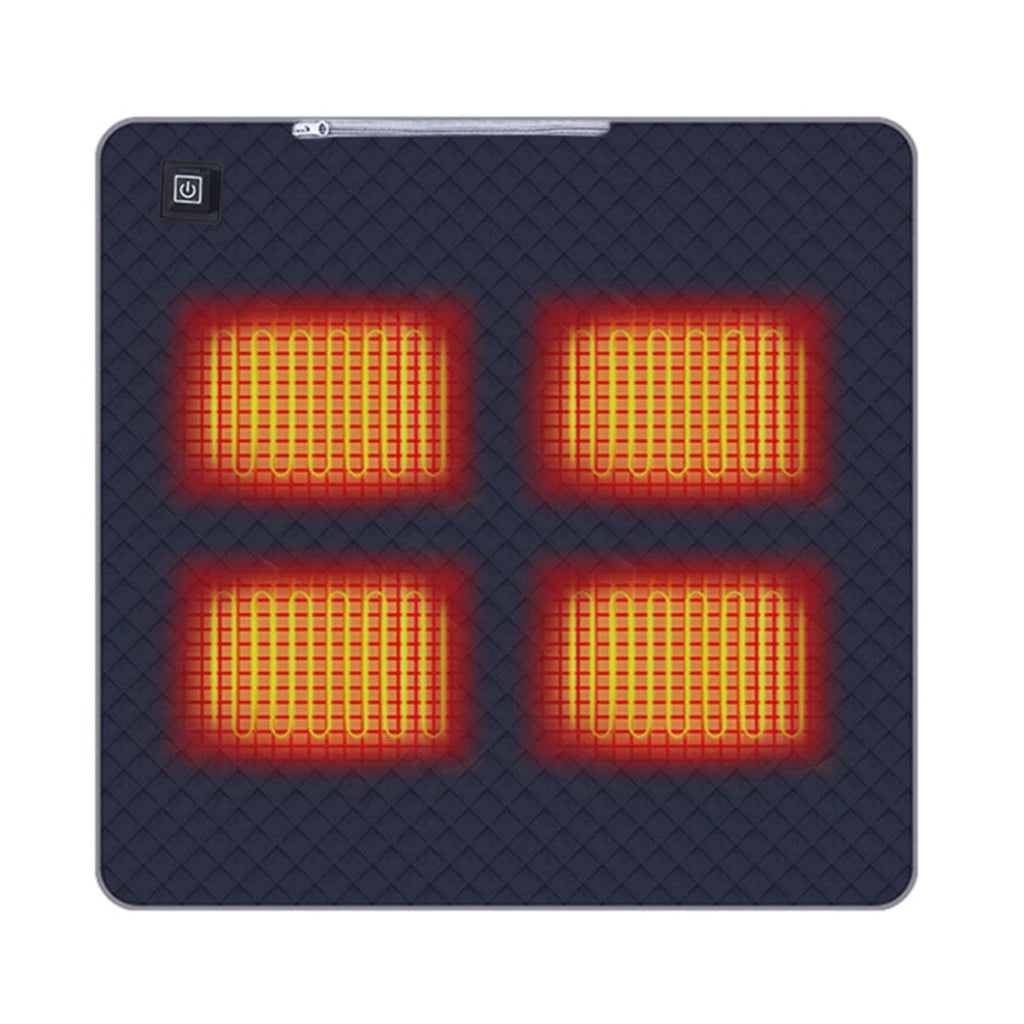 USB Four Zone Heated Camping Chair Mat Portable Warm Cushion For Outdoor Sitting And Winter Camps 0