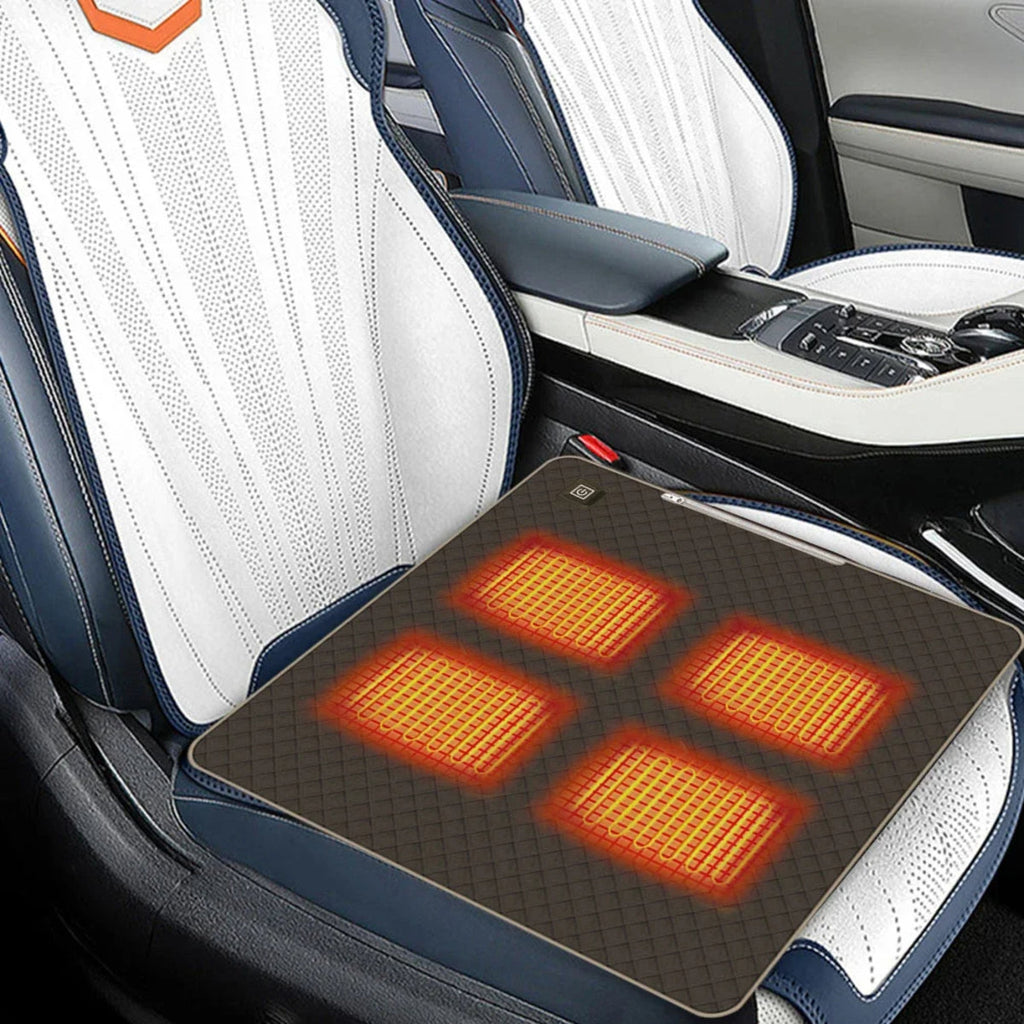 USB Four Zone Heated Camping Chair Mat Portable Warm Cushion For Outdoor Sitting And Winter Camps 6